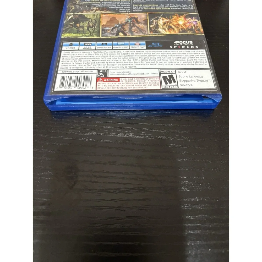 Bound By Flame with Manual (Sony PlayStation 4 2014) PS4, Tested, FAST SHIPPING!